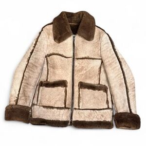 Vintage 60s Regency MFG Shearling Sheepskin Fur Collar Jacket Made in Canada